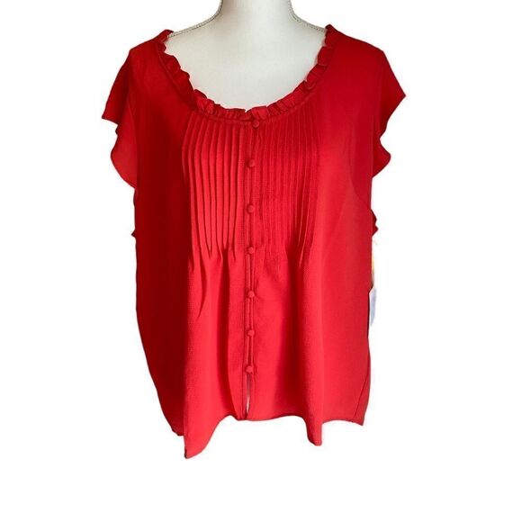 CeCe Bubble Crepe Blouse Size XXL NWT - Picture 3 of 7